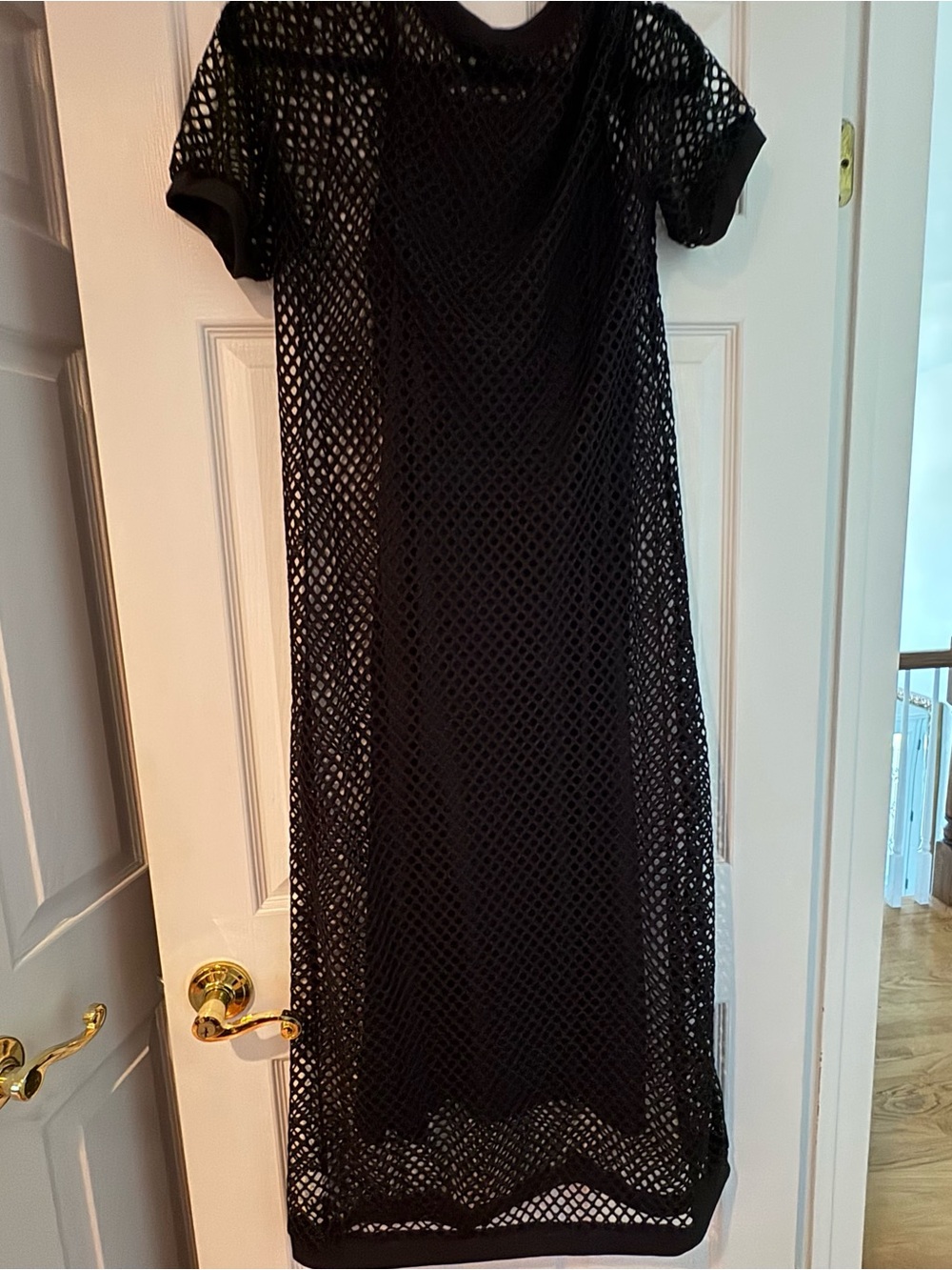 Black Mesh Overlay Dress - Elegant Women's Dress